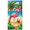 thumbnail image 5 of Colorful Design Christmas Flamingo Polyester Decorative Beach Banner for Holiday Party Indoor Decoration Event Celebration, 5 of 8