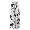 thumbnail image 3 of Difdany Summer Wide Leg Pants High Waisted Palazzo Pants for Women Dressy Flowing Pockets Fashion Casual Bohemian Printed Beach Pants Black S, 3 of 4