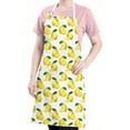 thumbnail image 5 of Yellow Lemon Fruit Slices White Pattern Apron-Garden Aprons for Women with Pockets-Cotton Linen Waterproof Kitchen Cooking Gardening Aprons Adjustable for Kitchen,Cooking,BBQ and Salon 33x27 Inch, 5 of 7