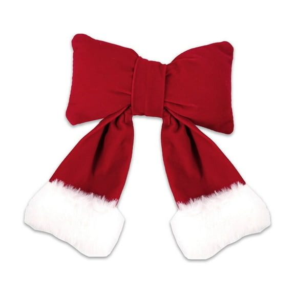 yulier Red Christmas Bow Ornaments, Large Velvet Bow for Christmas Tree Xmas Wreath Hanging Decoration, Xmas Holiday Wedding Party Decor, 5.9" x 8.46"