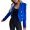 Blue, variant on Joernso Long Sleeve Solid Color Loose Fit Women Blazer Double-breasted Placket Lapel Short Suit Jacket Outerwear