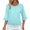 Mint Green, variant on Luvrsol Womens Tops 3/4 sleeve Cotton and Linen Shirt Casual Solid T-shirt Top, Size S-2XL
