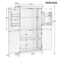 thumbnail image 3 of Tcbosik 43.3" Storage Cabinet with 4 Doors, Kitchen Cabinet with Door Shelves, Modern Pantry Cabinet, Bathroom Cabinet for Dining Room, Living Room, White, 3 of 9