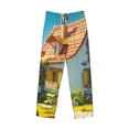 thumbnail image 2 of Vsdgher Cozy Cartoon Backyard Print Mens Pajama Pants Sleep & Lounge Pants, PJ Bottoms With elastic waistb and Pockets, 2 of 5