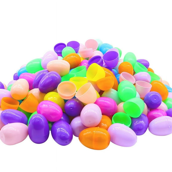 Monebena Plastic Easter Eggs Bulk,50Pcs Plastic Fillable Easter Eggs,2.4" Colorful Bright Easter Eggs for Easter Hunt,Easter Basket Stuffers Fillers M01