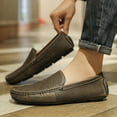 thumbnail image 6 of Spring Summer New Men's Casual Hollow Loafers Slip On Breathable Mesh Leather Flats Boat Shoes Driving Shoes Moccasins, 6 of 14