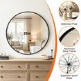 thumbnail image 2 of Mavora Max 26” Round Bathroom Mirror for Wall 2 pack Wall Mounted Vanity Mirror, Black, 2 of 8