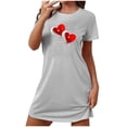 thumbnail image 2 of Zorckvet Womens Casual Nightgowns Short Sleeve Sleepshirts Soft Fashion Crewneck Plus Size Nightshirts for Women Heart Graphic, 2 of 3