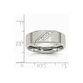 thumbnail image 7 of Stainless Steel Polished and Brushed CZ 8mm Beveled Edge Band Size: 8; for Adults and Teens; for Women and Men, 7 of 7