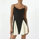 thumbnail image 2 of Vestido sin mangas con contraste para mujer - Tirantes con empalmes - Sexy - Primavera/Verano, 2 of 8