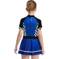thumbnail image 2 of iiniim Kids Girls Racer Racing Driver Costumes Halloween Cosplay Party Dress Up Shiny Sequins Dance Dress Royal Blue 8, 2 of 7