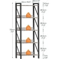 thumbnail image 4 of Bookshelf, 5-Tier Industrial Bookcase, Book Shelf Storage Organizer, Tall Bookshelf with Metal Frame for Living Room, Bedroom, Home Office, Kitchen, Greige and Black, 4 of 17