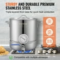 thumbnail image 5 of VEVOR Stainless Steel Kettle, 5 GALLON Brewing Pot, Tri Ply Bottom for Beer, Brew Kettle Pot, Home Brewing Supplies Includes Lid, Handle, Thermometer, Ball Valve Spigot, Filter, Filter Tray, 5 of 9