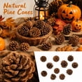 thumbnail image 2 of Natural Fall Pinecones Decor 12 Pcs Artificial Autumn Pine Cone Ornaments Halloween Rustic Table Filler Accents with Authentic Texture for Festive Holiday Display on Fireplace Mantel, 2 of 4