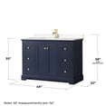 thumbnail image 6 of Wyndham Collection 48" Square-Sink Wood Single Bathroom Vanity in Blue, 6 of 6