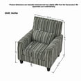 thumbnail image 4 of Modern Striped Accent Chair, Upholstered Armchair Reading Chair with Nailhead Trim, High Back Sofa Chairs with Wood Legs for Living Room, Green, 4 of 9