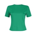 thumbnail image 6 of Womens Short Sleeve Crop Tops Athletic Layering Outfit Crew Neck Tight Shirt Y2k Trendy Athletic Teen Girls Basic Tee Cute Thermal Slim Fitted Juniors Tops Green S, 6 of 7