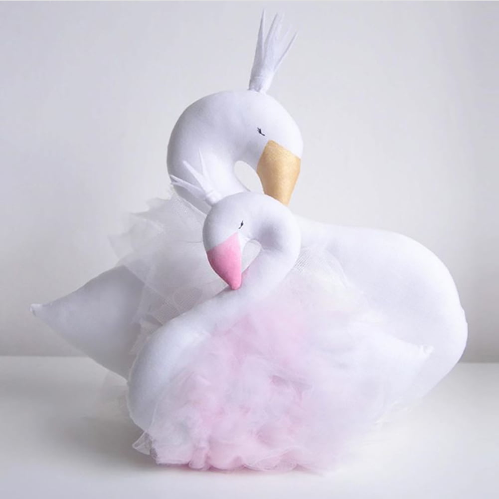 UK_ Animal Swan Stuffed Plush Toy Kids Baby Sleeping Dolls Birthday Xmas Gift Ra 
