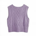 thumbnail image 5 of Langwyqu Sleeveless Autumn Winter Women V-Neck Vest Sweater Casual Pullover, 5 of 5