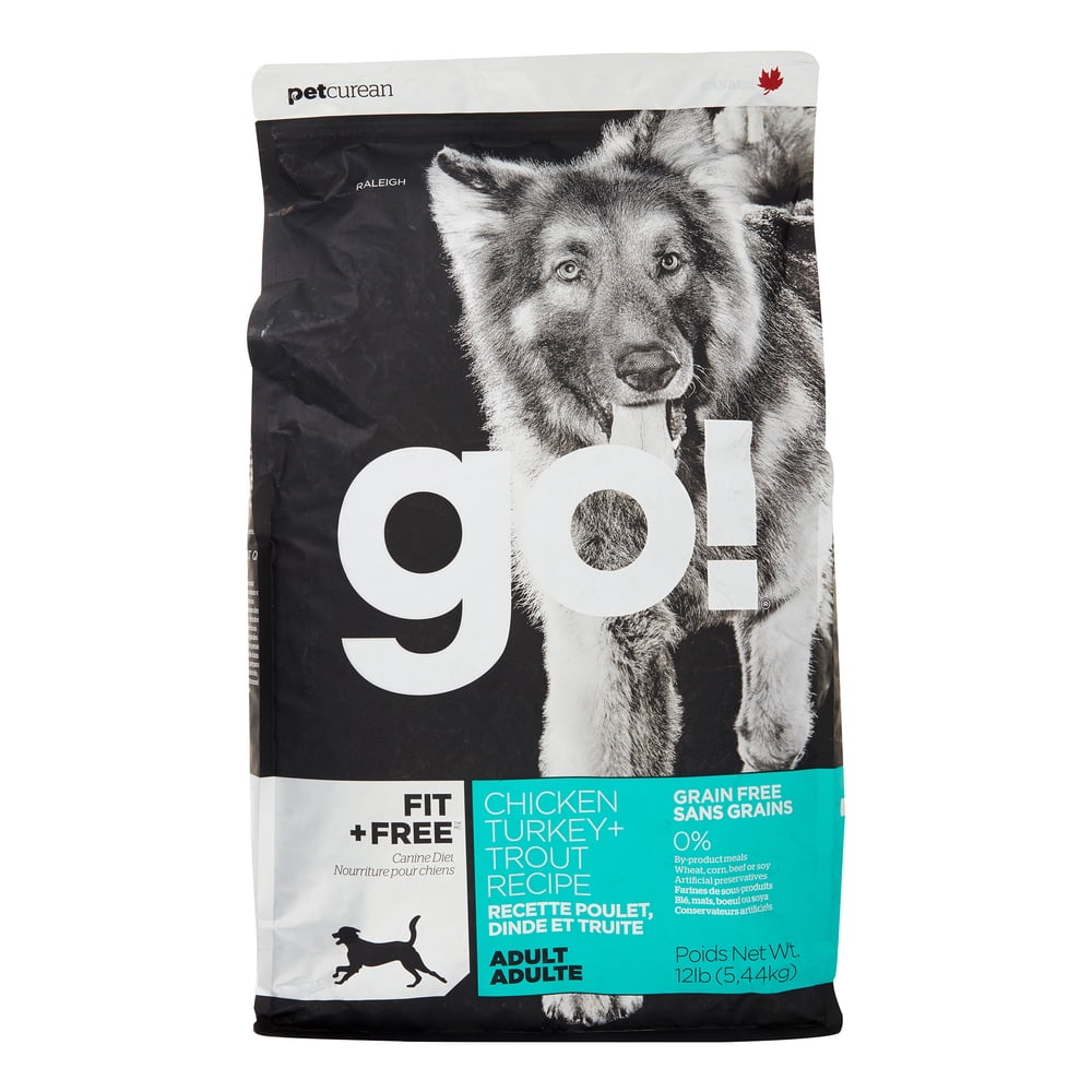 Petcurean Go! Fit + Free Chicken, Turkey & Trout Dry Dog Food, 12 Lb