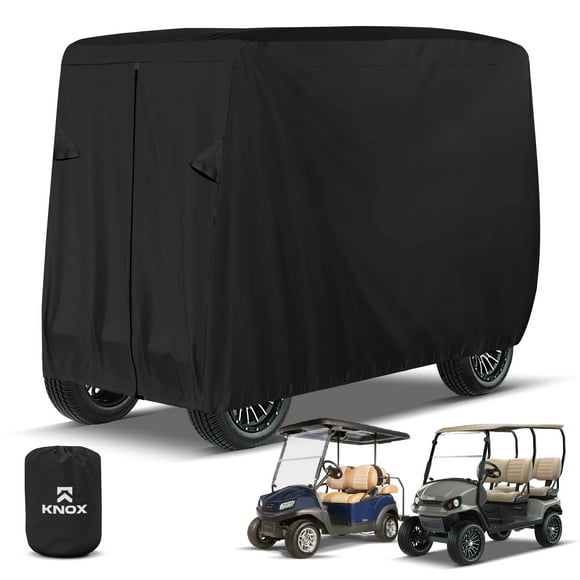 Housses de Voiturette de Golf NEH 4 Places, Housse Imperméable 2+2 Places, Toit de 79 Pouces, Noir, Compatible avec EZGO TXT/RXV, Club Car DS/Precedent, Evolution, ICON, Housse de Voiturette de Golf Yamaha