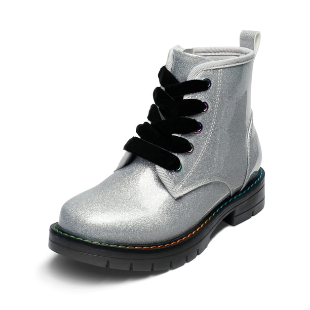 Botas DREAM PAIRS SDBO2220K Brillo Plata Talla 9 para Niñas Pequeñas