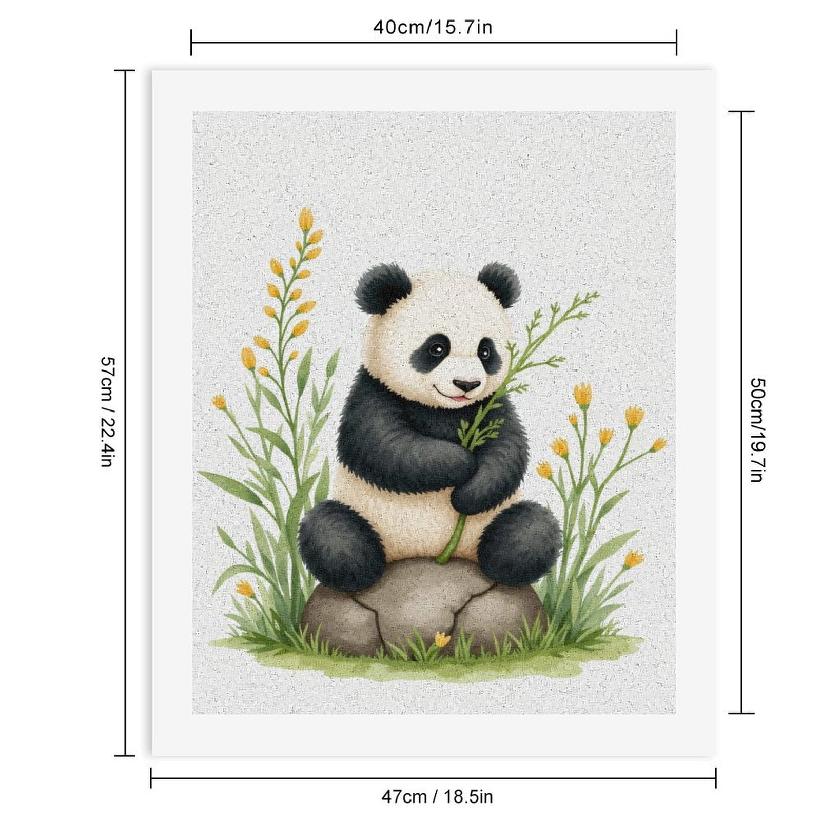 Paint by Numbers Kit for Adults, Adorable Panda Sitting on Rock Paint by Numbers, Easy Paint by Numbers Kit for Adults Beginner, DIY Adult Paint by Number Kits on Canvas, 12x16in Home Decor