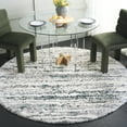 thumbnail image 2 of SAFAVIEH Fontana Danny Abstract Shag Area Rug, Ivory/Green, 6'7" x 6'7" Round, 2 of 7