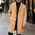 thumbnail image 3 of Aihuaihua Men's Trench Coat Wool Long Elegant Winter Coat Business Men's Coat Long Winter Jacket Men Coats Transition Coat Autumn Warm Trench Coat Plain Autumn Coat Khaki XXXL, 3 of 5