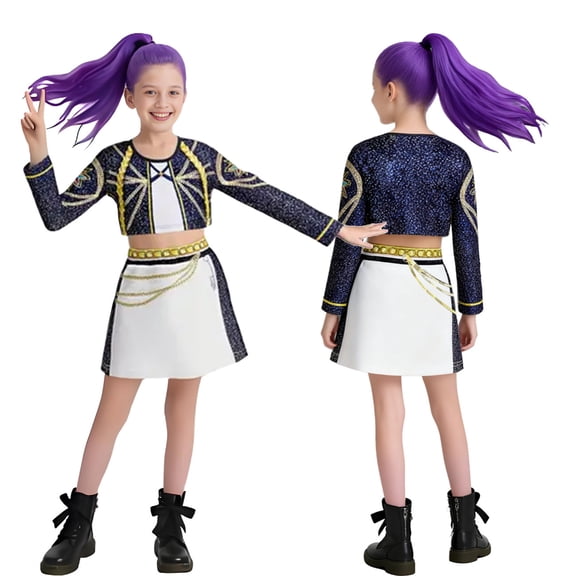 G'irl's Halloween Costume, Popular Singer Idol Group Cosplay Dress Up Outfits, 3D Printed Jacket Tank Top Shorts Set, Birthday Party & Fancy Dress Costume