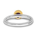 thumbnail image 5 of 925 Sterling Silver Stackable Gold-plated Amethyst Purple February Gemstone Ring Eternity Band Size 5, 5 of 7