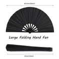 thumbnail image 3 of 2pcs pack Large Foldable Hand Fan 33cm 13inch 2pcs Black Solid Handheld Fan for DIY Painting, 3 of 6