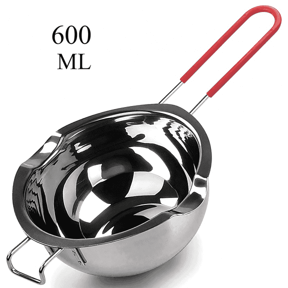 JOGGEIL 600ML/20oz Stainless Steel Double Boiler Pot with Heat Resistant Handle for Melting Chocolate, Candy and Candle Making (18/8 Steel, Universal Insert)