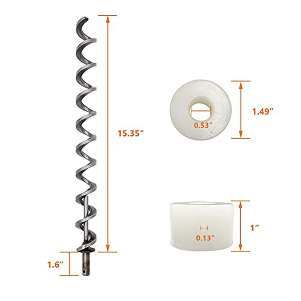 17 Inch Direct Igniter Auger Shaft Screw Push Rod/Shaft and Auger Brushing Kit, Replacement for Traeger Pellet Grills Auger
