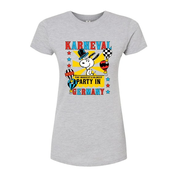 Peanuts - Karneval Biggest Oldest Party Germany - Juniors Fitted Graphic T-Shirt
