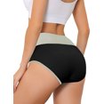 thumbnail image 3 of INSPIRE CHIC Women's Underwear High Waist Tummy Control Color-Block Brief L Black, 3 of 4