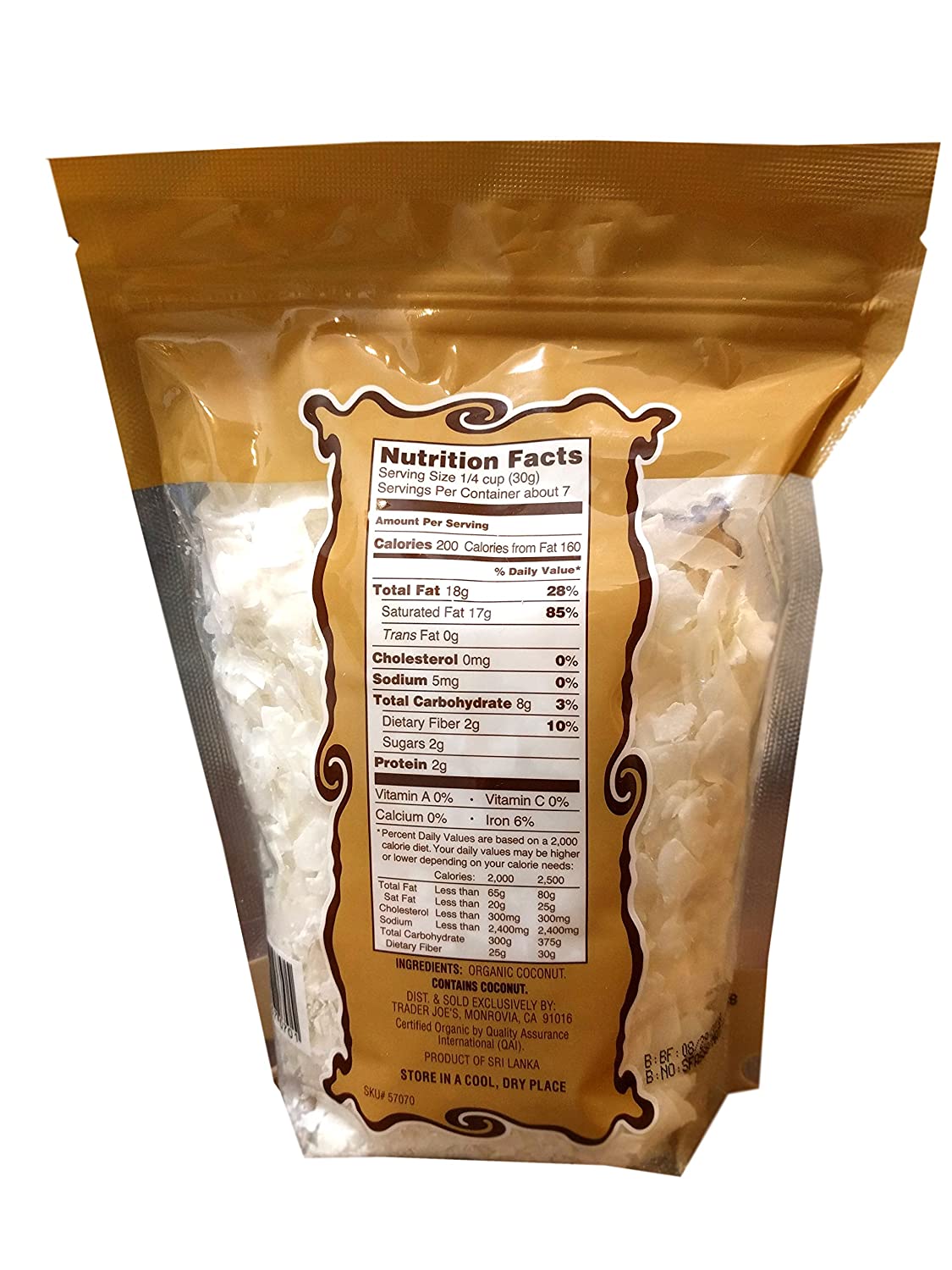 Trader Joe's Organic Unsweetened Coconut Chips (Pack of 1) - Walmart.com