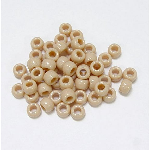 JOLLY STORE Crafts Light Tan 9x6mm Pony Beads 500pcs made in USA