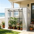 thumbnail image 3 of Lean-To Walk-In Greenhouse with Mesh Windows, White, 3 of 9