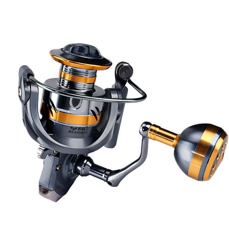 DEUKIO Metal Spool Fishing Spinning Reel for Carp Ball Bearings Carp Metal Handle Knob Grip Sea Tackle for Seawater Freshwater