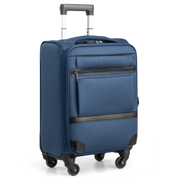 Ktaxon 20" Carry-on Luggage Softside Suitcases Oragnizer Bag with 360° Spinner Wheels Lightweight Travel Suitcase, Blue