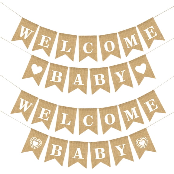 FESTFENDS Burlap Banner 17 X 13 X 0.1 In Assorted Color For Baby Birthday Party Outdoor Decoration