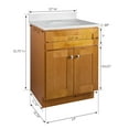 thumbnail image 6 of Design House Brookings 25" x 19" Ready to Assemble Shaker 2-Door Bath Vanity with Cultured Marble 4" Centerset Top, Modern Birch/White, 6 of 25
