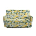 thumbnail image 3 of Xixirimido Recliner Slipcover 6-Pieces Lazyboy Cover for 2 Seat Recliner Chair Covers with Pockets Furniture Protector for Living Room Sofa Slipcover, Lemon and Florals Green, 3 of 8