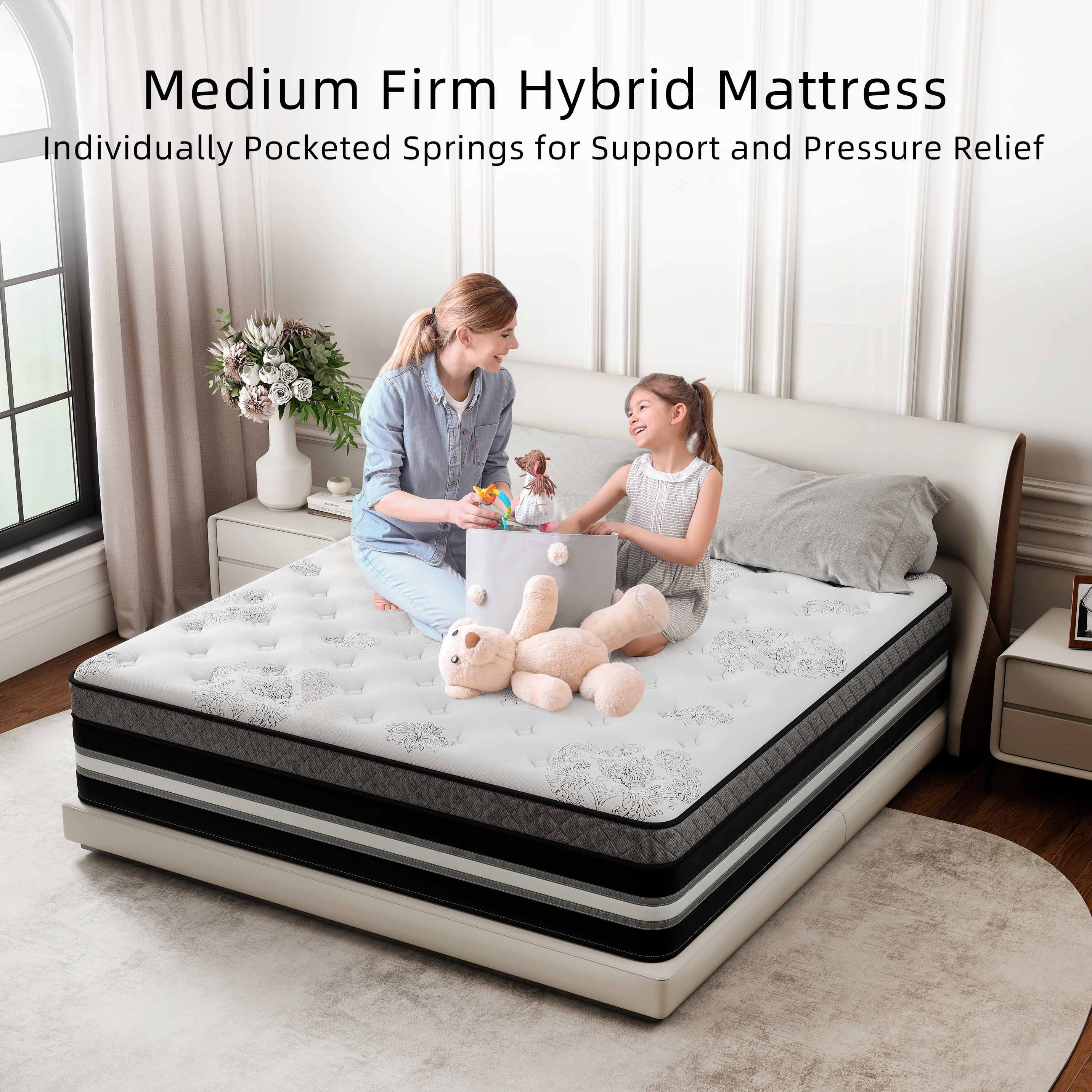 lemontalking 12 Inch Twin Mattress Gel Memory Foam Spring Hybrid Mattress In A Box
