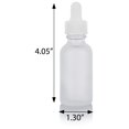 thumbnail image 4 of 1 oz Frosted Clear Glass Boston Round with White Dropper (12 pack) + Funnel, 4 of 4