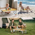 thumbnail image 6 of 34.2" x 15.7" Low Folding Picnic Table, 10.3" Height Thicker Aluminum Small Camping Table with Storage Bag, Portable Handle, Lightweight, for Camping Beach Party Picnic Floor, Yellow, 6 of 8