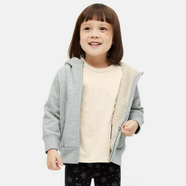 Girls Winter Hooded Jacket Windproof Thickened Zip Up Soft Outerwear Coats For Kids