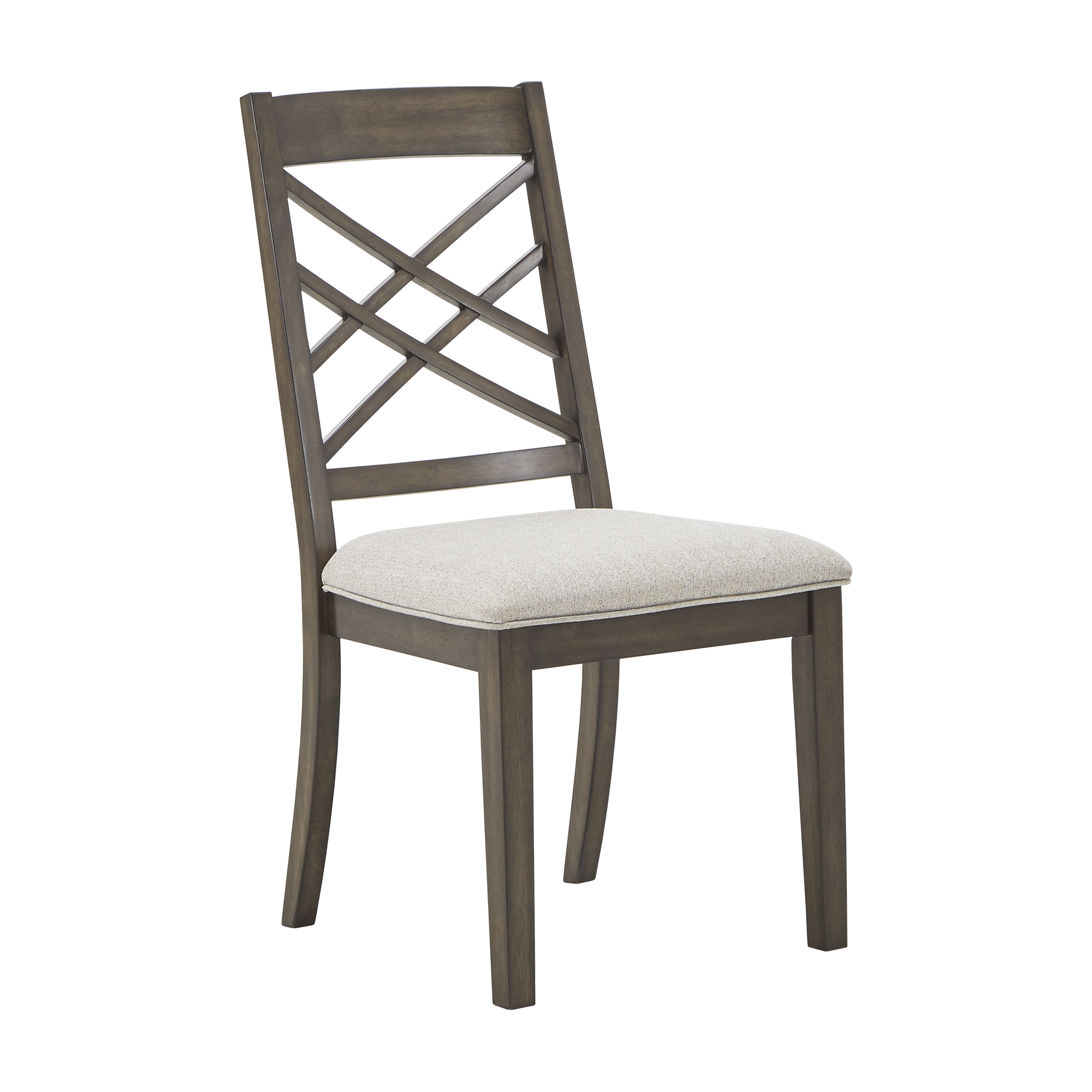 Weston Home Clayton Padded Seat Wood Espresso Finish Dining Chairs, Set of Two, Beige