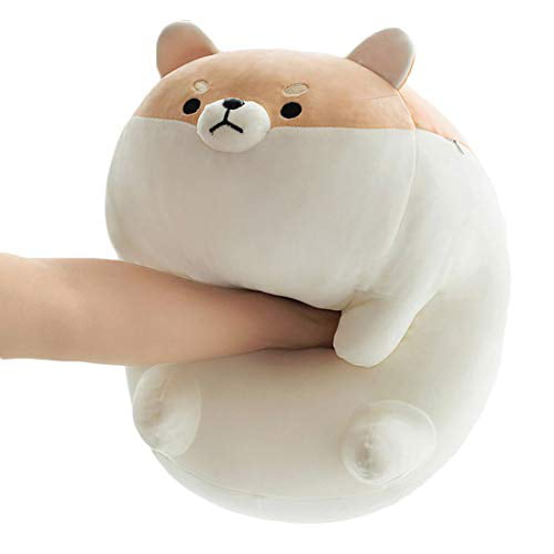 Shiba Inu Kid Hugging Plush Stuffed Animal Toy Sleeping Pillow Gift Brown Dog 